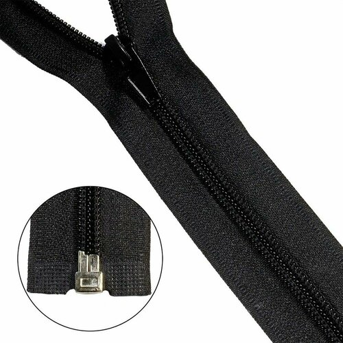 Молния айрис витая т5 1 замок 75 см 580 черный 10 шт 552₽