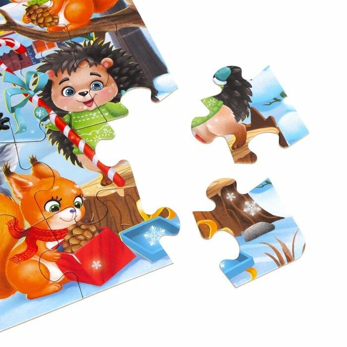 Пазл для детей Puzzle Time "Встречаем Новый год", 35 деталей — фото 1