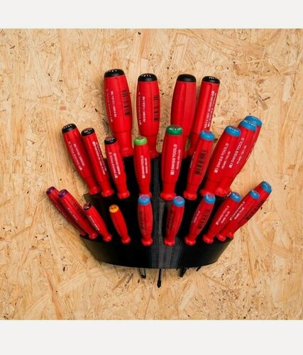 Изображение товара Настенный держатель, для 24 отверток, черный, PET-G, 10x20 см