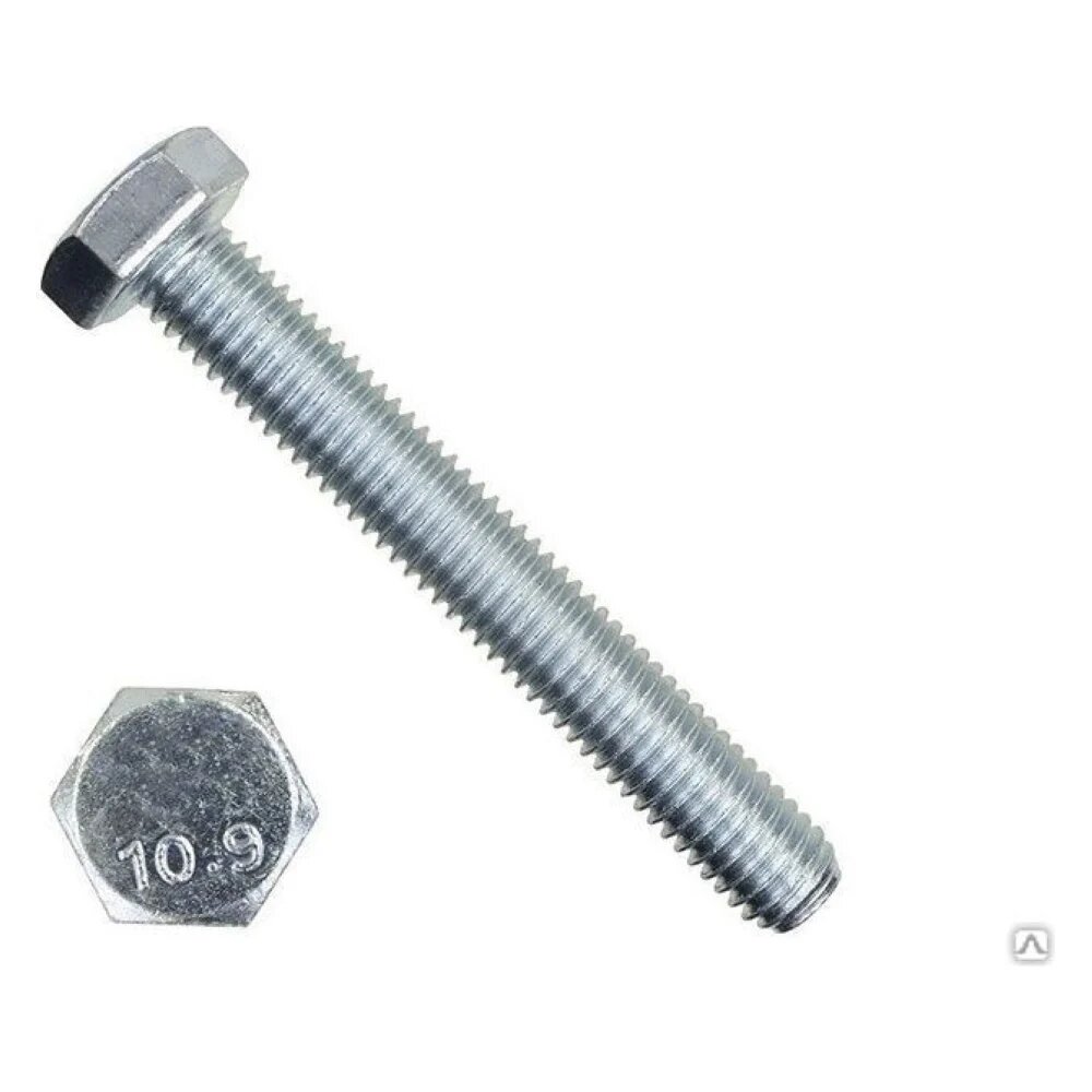 Море-Метизов Болт DIN 933 класс прочности 10.9 цинк М10x50 мм 5 шт. BOLT933C109М10505M