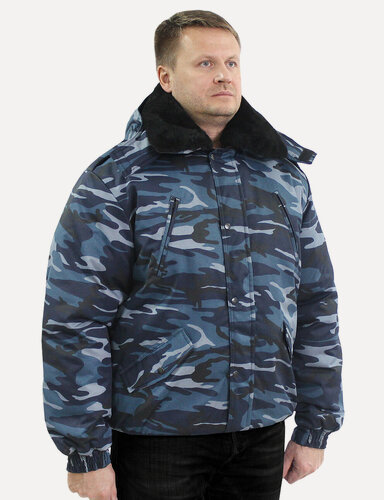 Изображение товара Куртка зимняя Охрана спецодежда камуфляжная, Компания БВР, размер 44-46, 170-176, Серый КМФ