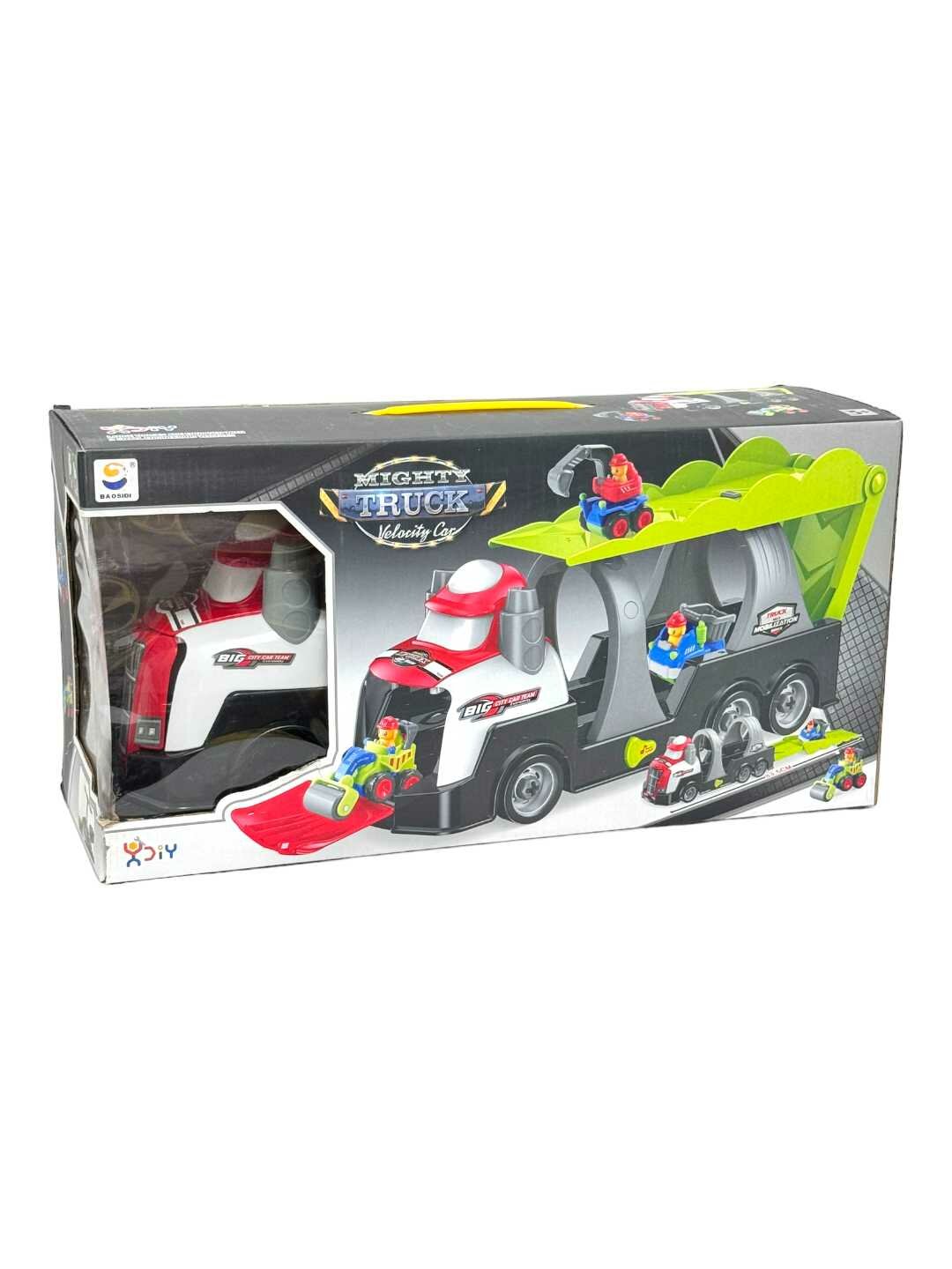 Пластиковый Конструктор Машинки в Автовозе, Развивающий Набор для Детей. Код. 03166