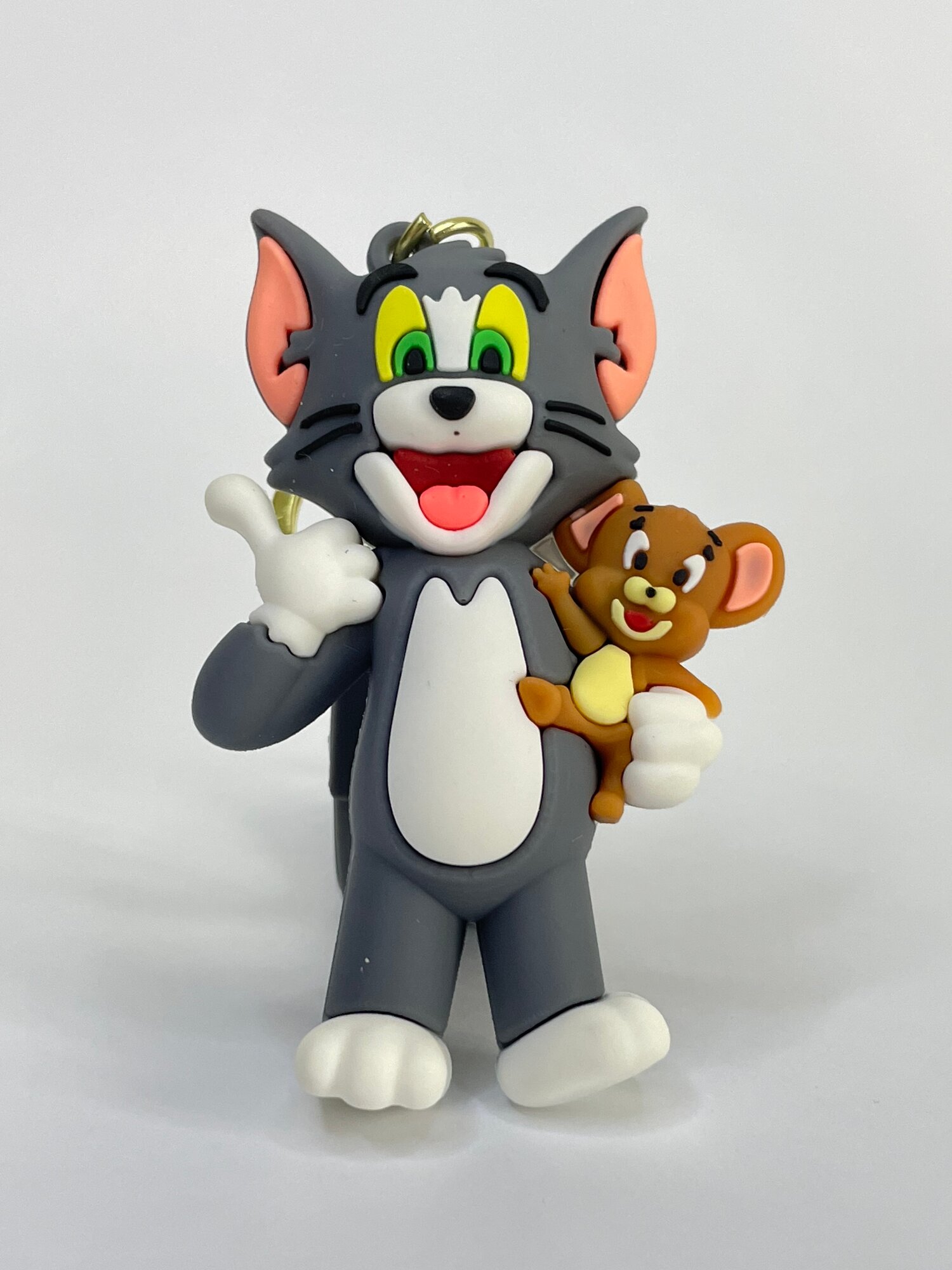 Брелок, серый, белый — фото 1