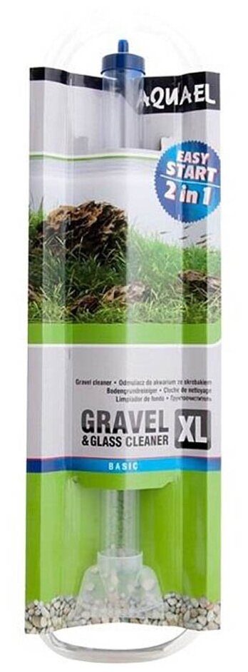 Грунтоочиститель для аквариума AQUAEL GRAVEL & GLASS CLEANER ХL (66.5 см) со скребком