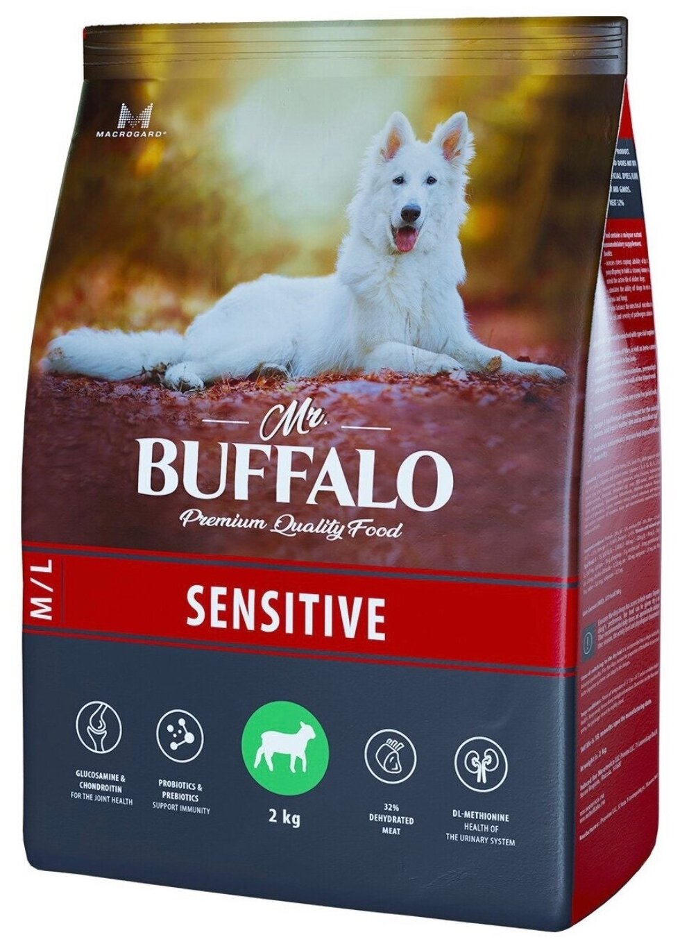 Mr.Buffalo Sensitive Корм для собак средних и крупных пород (ягненок) 2кг