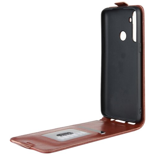 фото Чехол-флип mypads для realme 5 вертикальный откидной коричневый