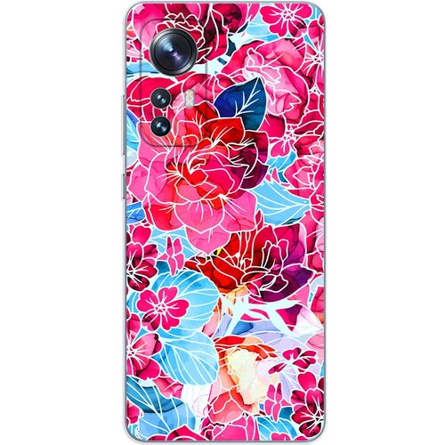 Силиконовый чехол Mcover для Xiaomi 12X с рисунком Яркие цветы силиконовый чехол mcover для honor 10 с рисунком яркие цветы 2