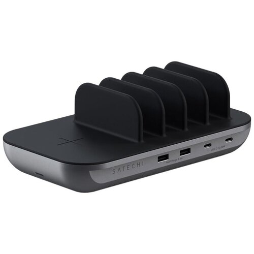 фото Беспроводное зарядное устройство satechi dock5 multi-device charging station, серый космос