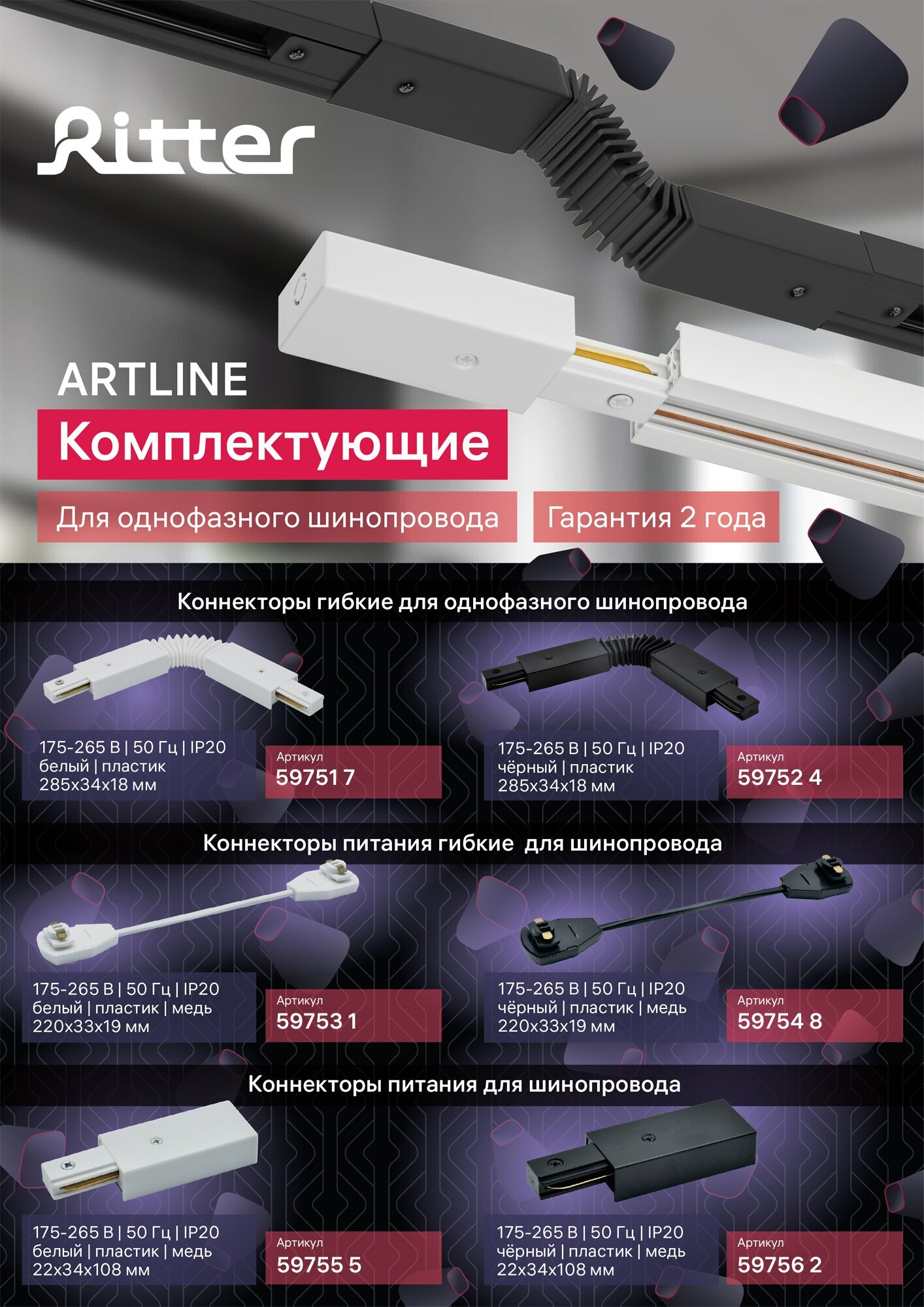 планка трековая RITTER Artline декоративная защитная пластик черный - фото №12