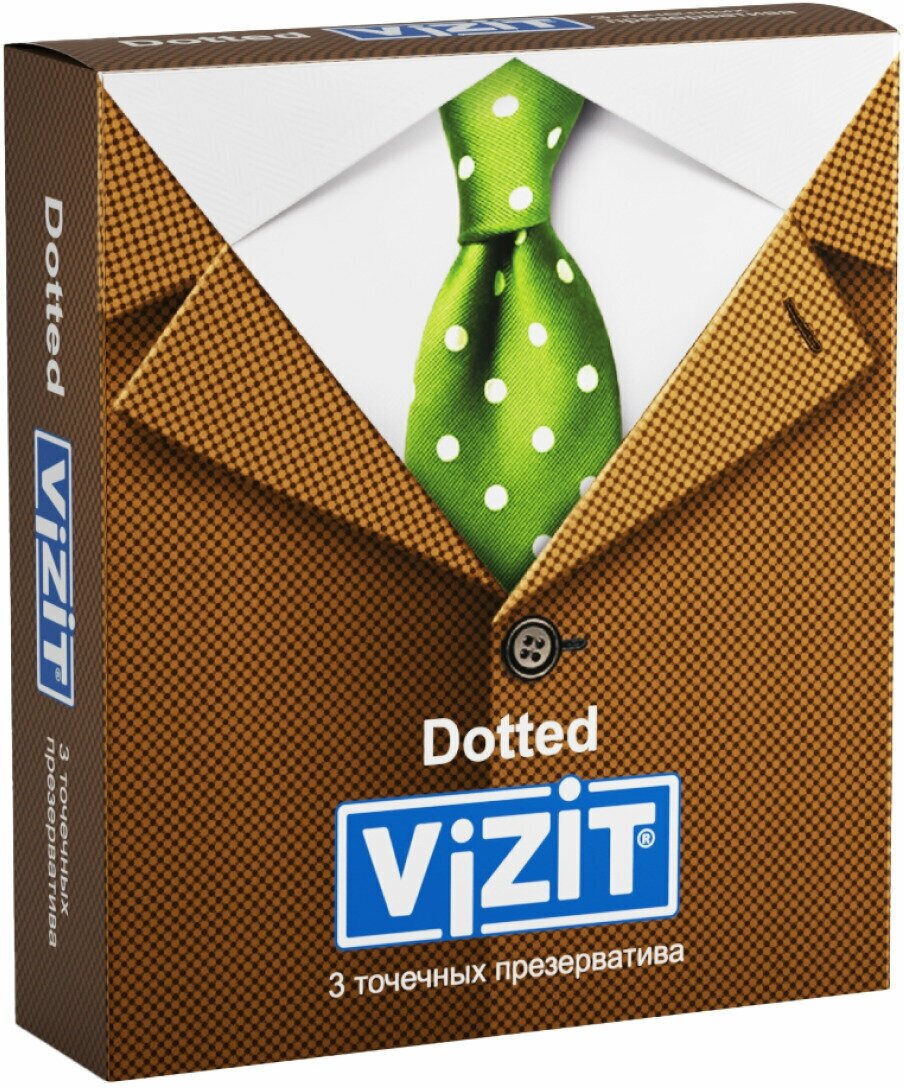 VIZIT Презервативы Dotted, точечные, 3 шт