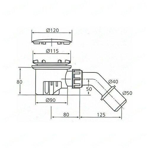 сифон для душевого поддона 115х40 50 viega tempoplex Сифон для поддона Ideal Standard Tempoplex K7817AA