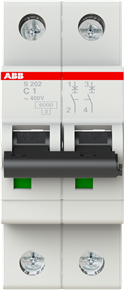 S202 C1 Автоматический выключатель 2-полюсный, 1А, 6кА (хар-ка C) ABB, 2CDS252001R0014 - фотография № 4