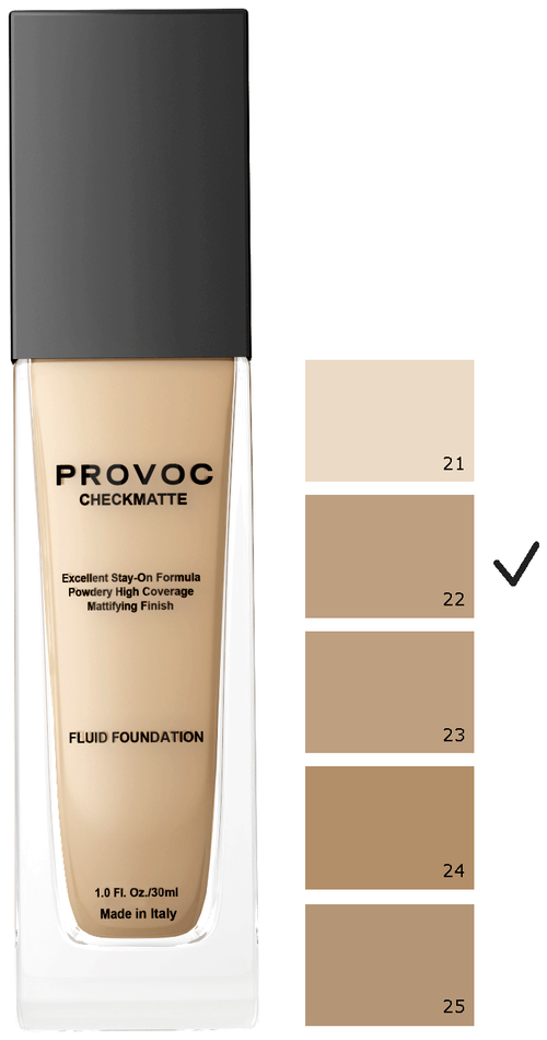 Provoc Тональный флюид Checkmatte Foundation, 30 мл, оттенок: 22