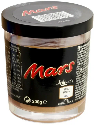 Шоколадная паста Mars, 200 г, стеклянная банка