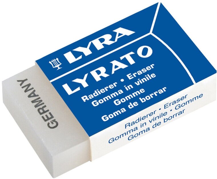 Ластик пластиковый Lyra Lyrato, офисный Пластик