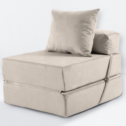 Bean Joy Кресло кровать, размер ХXXХL, мебельный велюр, Кремовый