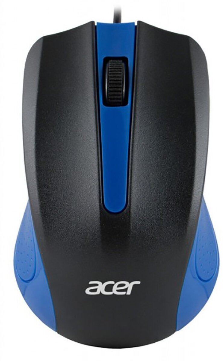 Мышь проводная Acer OMW011,1200dpi, USB, Черный/Синий ZL. MCEEE.002