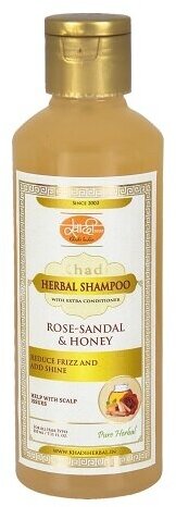 Khadi Herbal Shampoo ROSE-SANDAL & HONEY, Khadi India (Травяной шампунь-кондиционер роза-сандал И МЁД, Кхади Индия), 210 мл.