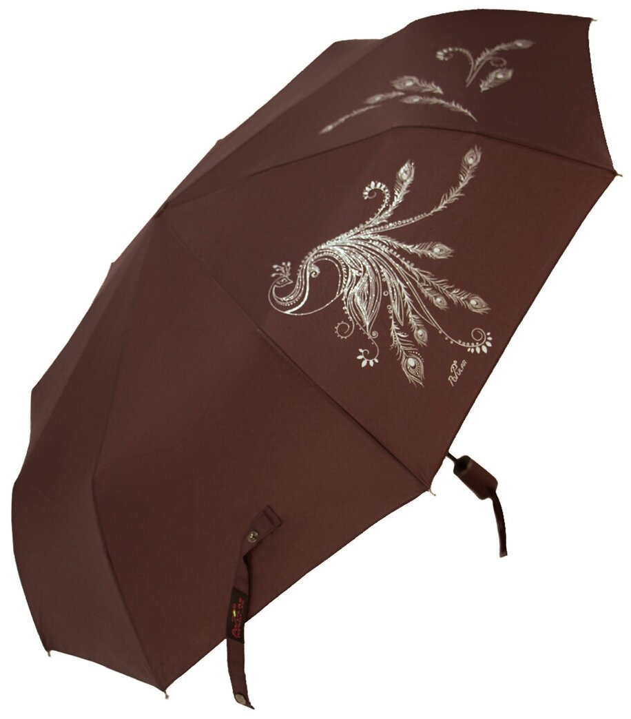 Женский складной зонт Popular umbrella 2602/какао