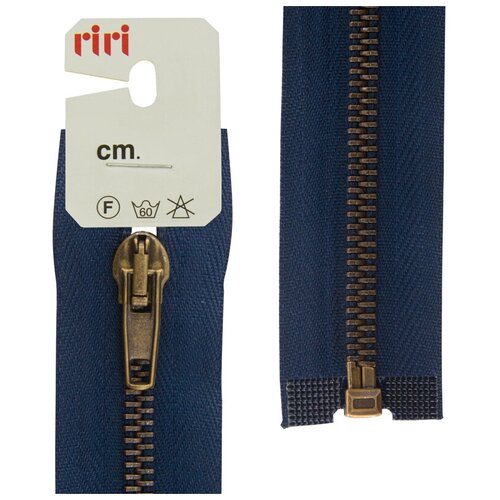 фото Молния металл разъёмная, 1 замок, at, 5 мм, 70 см, цвет тесьмы 2626, кобальт синий riri