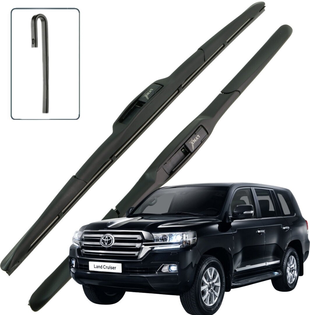 Дворники Toyota Land Cruiser (11) J200 Тойота Ленд Крузер 200 2-й рест 2015 2016 2017 2018 2019 2020 2021 гибридные 600мм-530мм 2шт