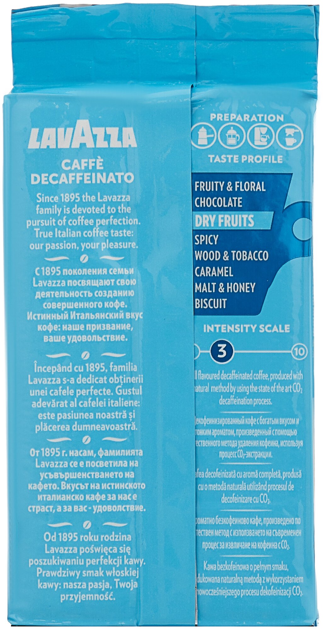 Кофе молотый Lavazza Caffe Decaffeinato (без кофеина) в/у, 6x250г - фотография № 2