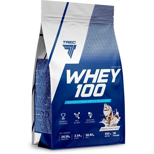 Trec Nutrition Whey 100, 900 г, вкус: шоколад - кокос