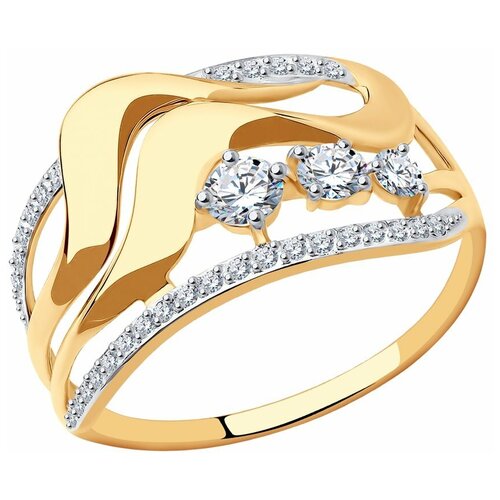 фото Sokolov кольцо из золота с фианитами 017505, размер 17