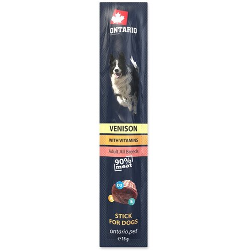 Ontario Лакомство для собак Палочки с олениной 1 шт (ONTARIO Stick for dogs venison 15g) 0,015 кг