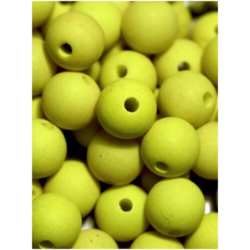 Бусины акриловые 10 мм, шарик, матовые, 25 шт, желтый