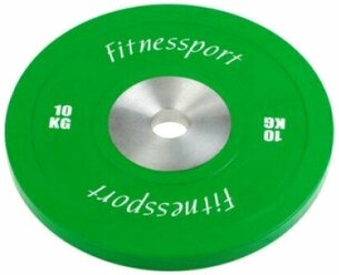 Бамперный диск для кроссфита Fitnessport (зеленый) 10 кг. RCP22-10
