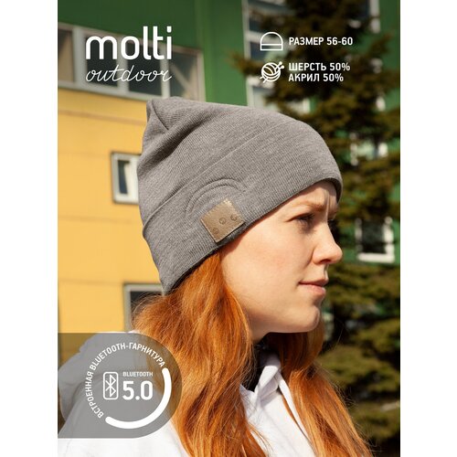 Шапка с Bluetooth наушниками Real Talk Headset темно-серый меланж 190800₽