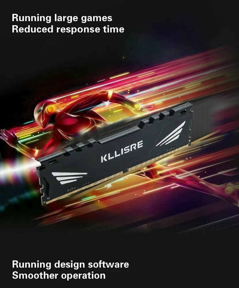 Оперативная память Kllisre DDR3 8GB 1600 MHz для ПК с радиатором игровая