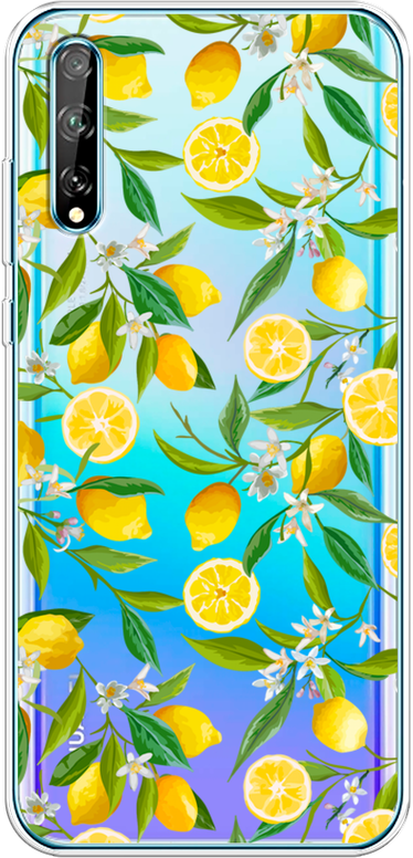 Силиконовый чехол на Huawei Y8p/P Smart S / Хуавей Y8p/P Smart S Сочные лимоны, прозрачный