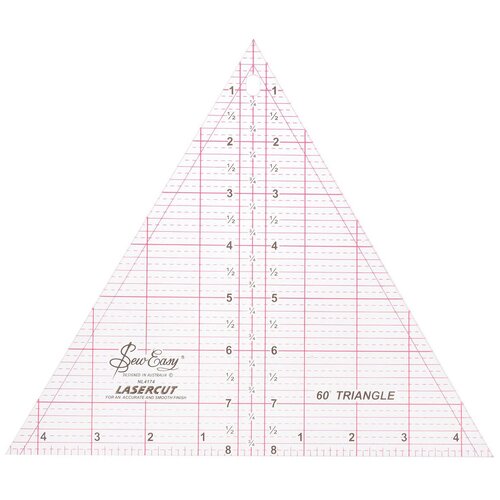 лекало универсальное jelly monster для вырезания геометрических форм ergg01 pnk hemline 6 3 см 2 5 Hemline Линейка для пэчворка Sew Easy NL4174 треугольник 60°, 8 x 9 1/4 дюймов прозрачный 23.5 см 20.3 см