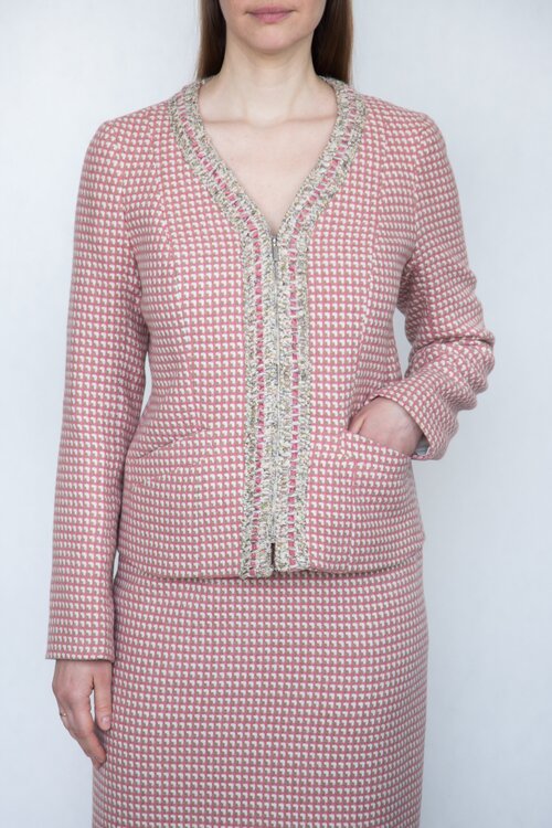 Пиджак Galar, средней длины, силуэт прямой, размер 170-92-100, розовый