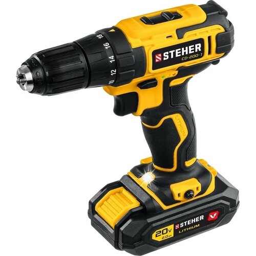 Дрель-шуруповерт Steher CD-200-1 1 АКБ 2Ач в кейсе 1009800₽