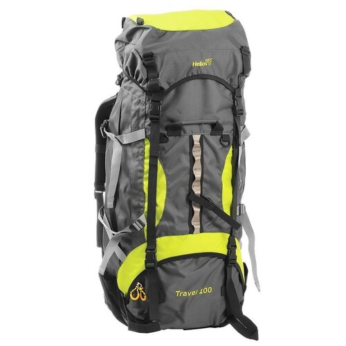 рюкзак nisus travel 80 grey n tb084 80l g NISUS Рюкзак туристический Nisus Travel 100 Grey TB084-100L-G, серый/желтый