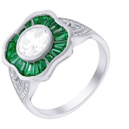 фото Element47 кольцо из серебра 925 пробы с кубическим цирконием cas3695r_ko_001_wg, размер 18