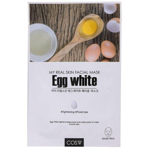 COS.W Тканевая маска с яичным белком, 23 мл COS. W My Real Skin Egg White Facial Mask