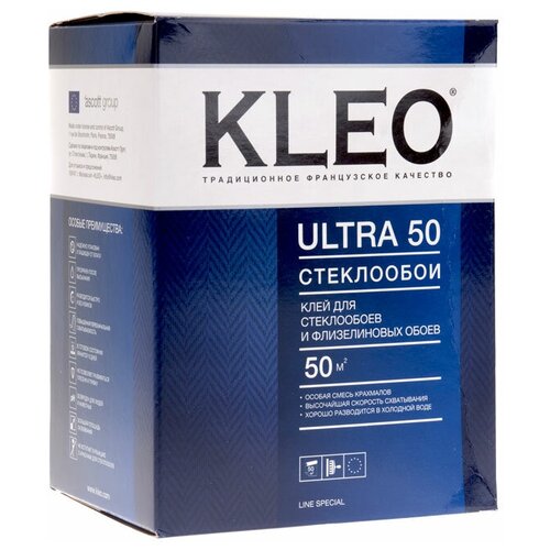 Клей для флизелиновых обоев KLEO ULTRA Для стеклообоев 0.5 кг kleo ultra 50 клей для стеклообоев и флизелиновых обоев сыпучий wb