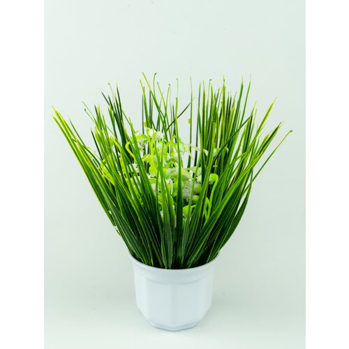 Искусственное растение и цветы в кашпо Осока и Ландышидекор