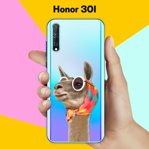 Силиконовый чехол Лама в очках на Honor 30i