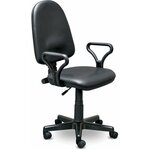 Кресло для персонала Prestige черное (кожзаменитель/пластик) - изображение