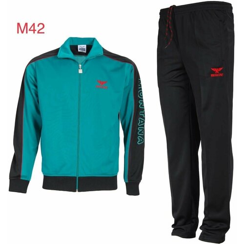 фото Костюм montanasport, олимпийка и брюки, силуэт прямой, карманы, размер 54/56, зеленый