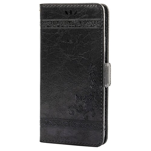 фото Чехол фирменный необычный ч для xiaomi poco m3 из качественной импортной кожи с тиснением тематика книга в винтажном стиле ретро черный mypads