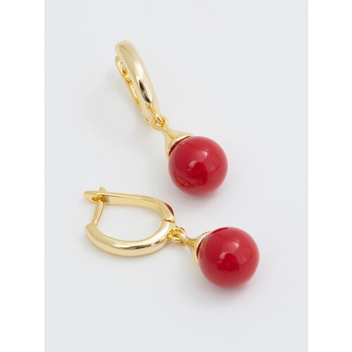 Серьги ЖемАрт коралл синтетический красныйзолотой 950₽