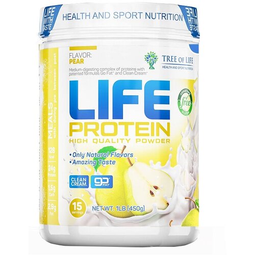 LIFE Protein 450 gr, 15 порции(й), груша life casein 450 gr 15 порции й малина