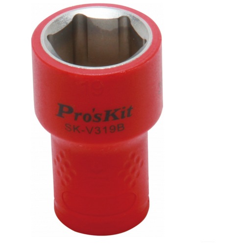 Изолированная 3/8 дюйма торцевая головка Proskit SK-V319B 19 мм (1000 В - VDE)