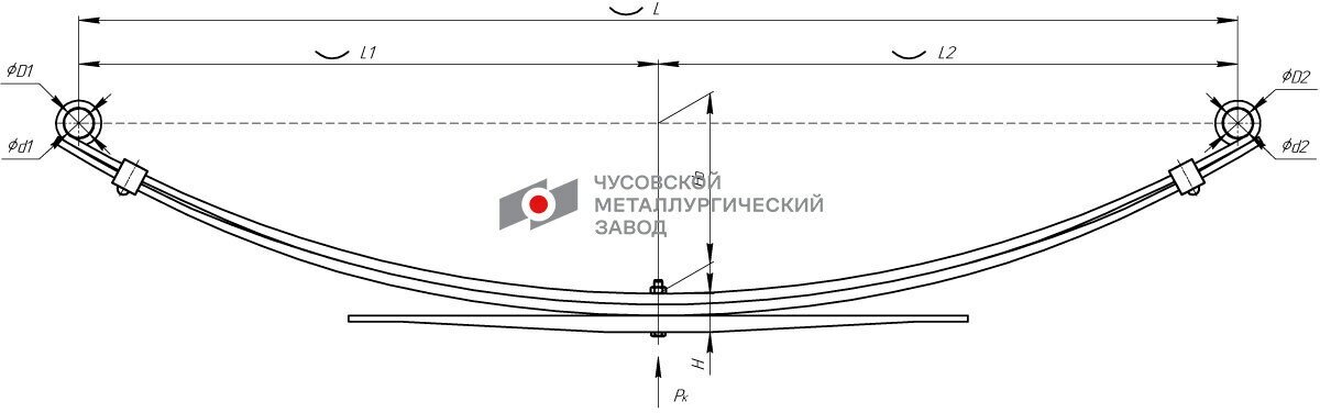 Рессора задняя для ВИС 2347, 2349 3 листа